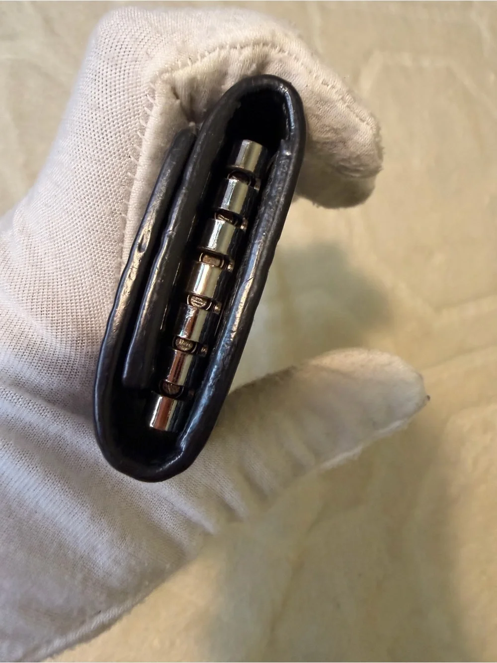 Gucci Black Embossed Leather Key Holder